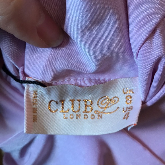 NWT Club L London Lilac Cross Front Fishtail Maxi Dress Size 4 - Picture 10 of 14